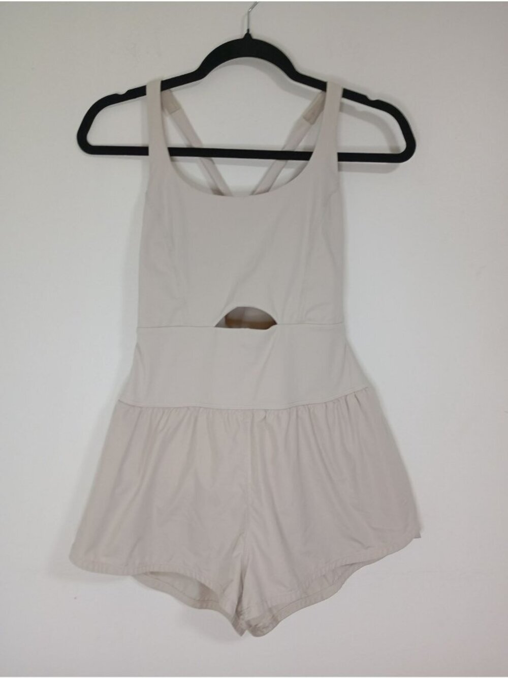 Free People Moment Womens Beige Romper XS With Cutout Detail & Liner - Picture 2 of 13